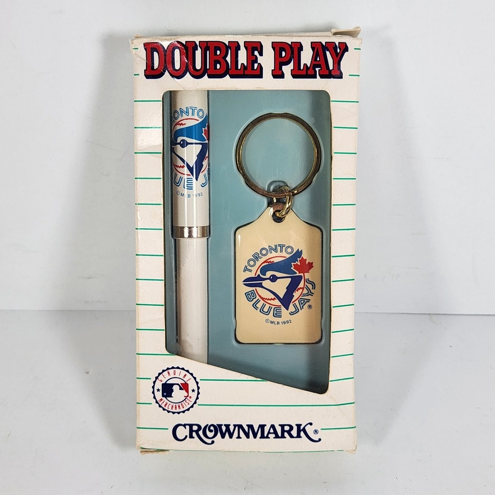 Vintage 1992 Toronto Blue Jays Crownmark Double Play Pen and Key Ring Set MLB